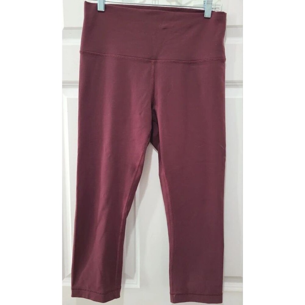Lululemon Burgundy Wunder Under Luon Crop Leggings (Hi-Rise) 21" Size 10